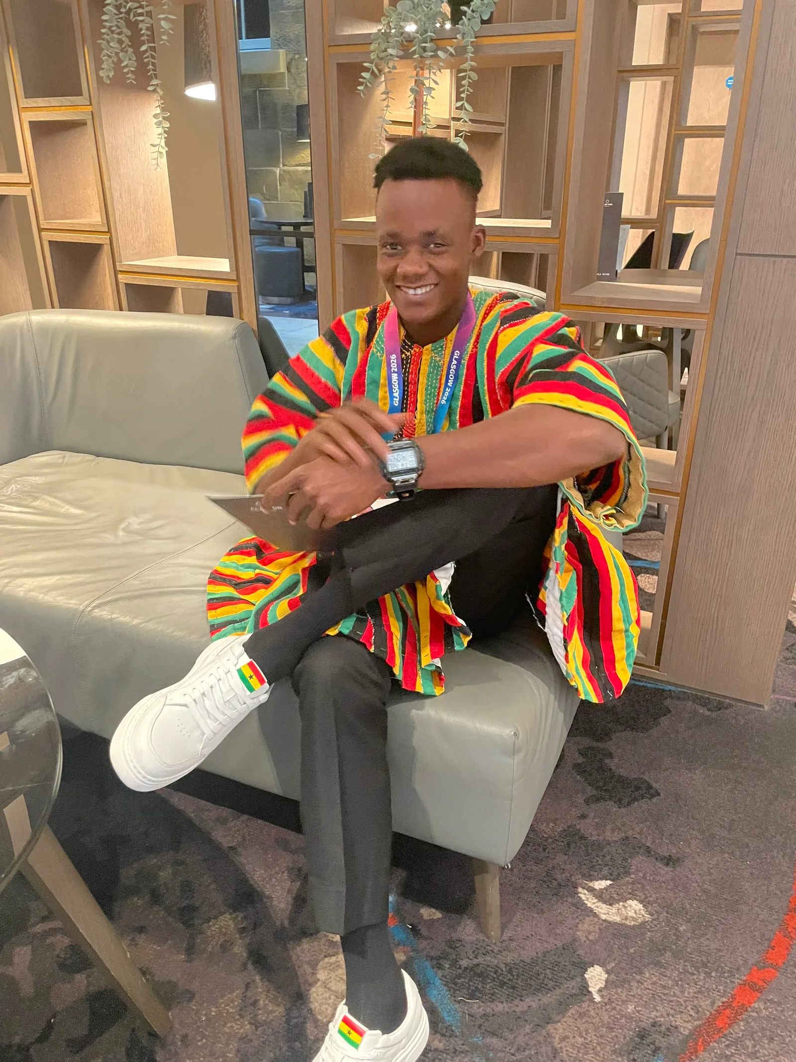 Portrait of Ghana swimmer Promise Aheto in Glasgow